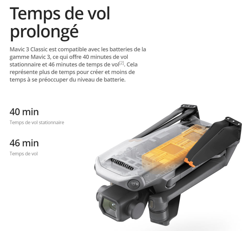 dji mavic 3 classic temps de vol